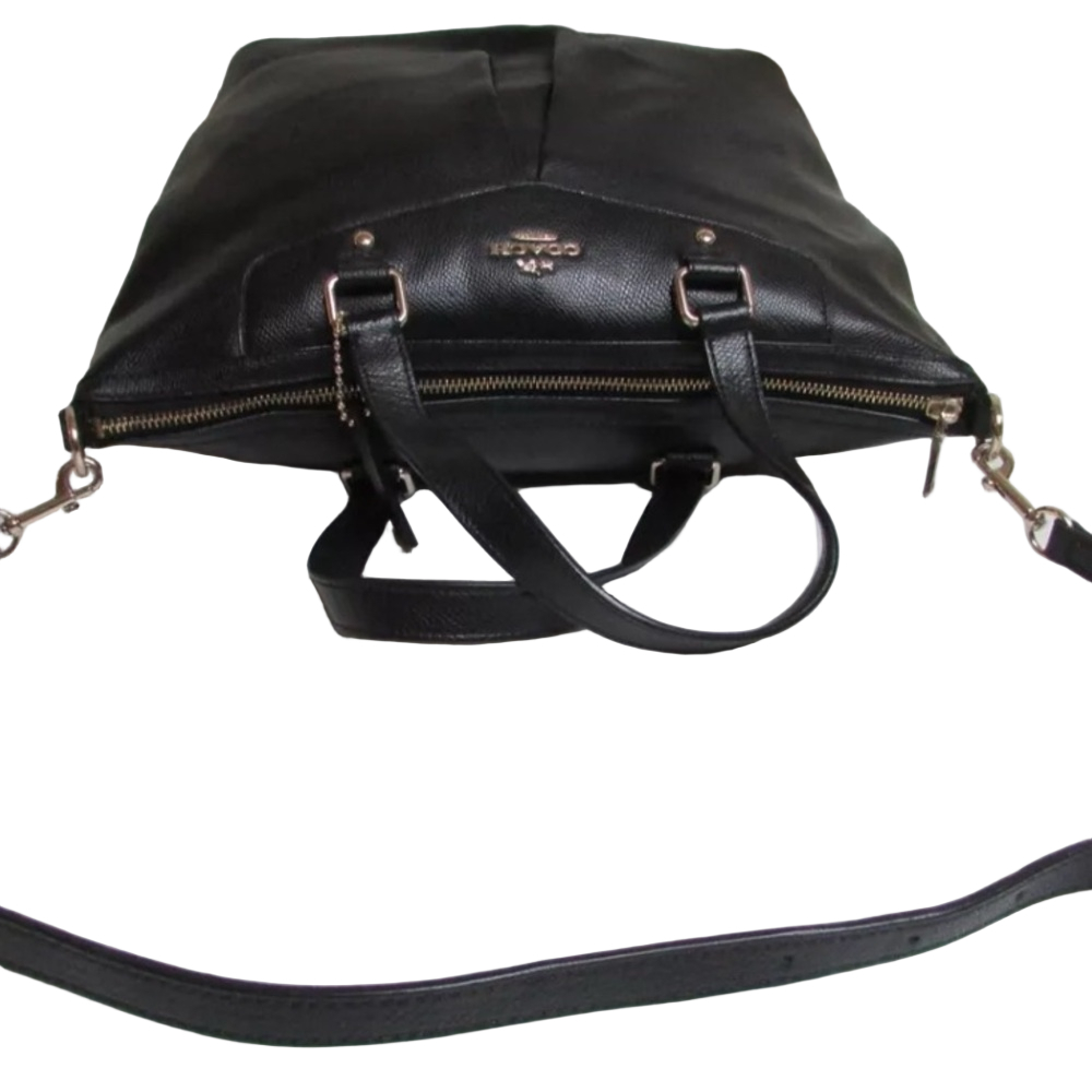 Coach Pleated Leather Tote Navy Blue - Picture 3 of 12